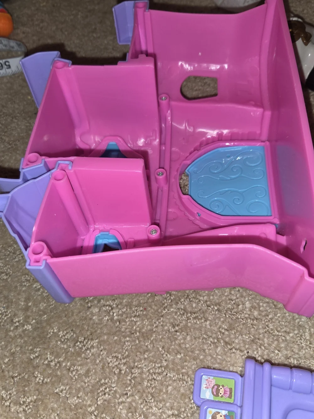 Kids Pink and Purple Princess Castle Playset with Blue Accents 10 Piece Set